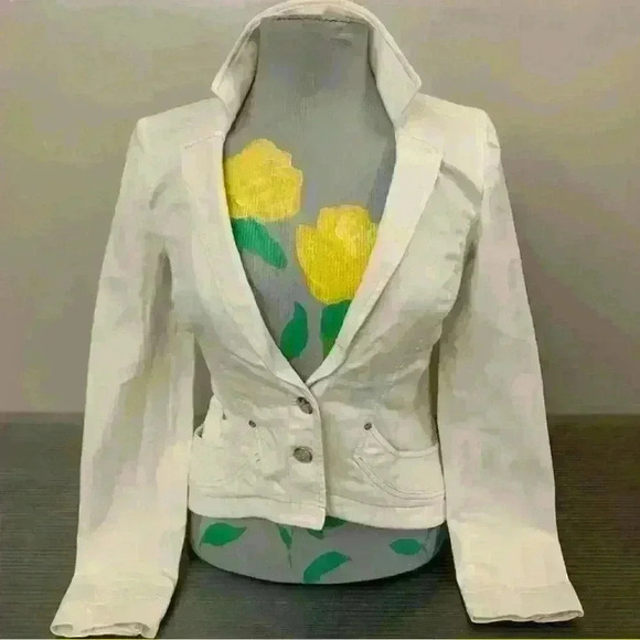 ARMANI EXCHANGE White Denim Blazer -B30 - Picture 2 of 11
